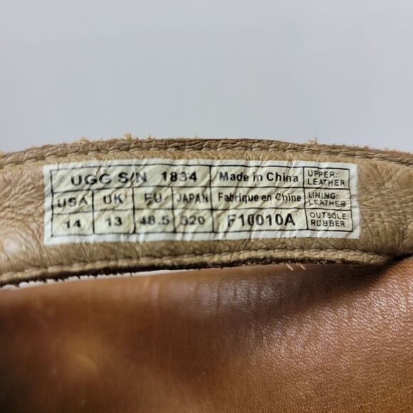 UGG Bennison II Brown Solid Leather Comfort  Flip Flop Sandal Shoes Size 14 main image 3